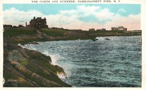 Vintage Postcard 1931 Scenic Cliffs And Dunmere Narragansett Pier Rhode Island