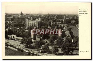 Old Postcard Tower of London General View From the South