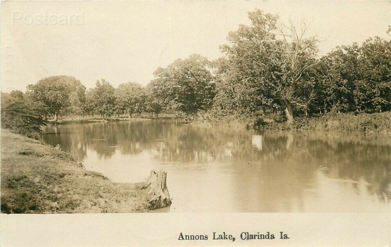 IA, Clarinda, Iowa, Annons Lake, RPPC