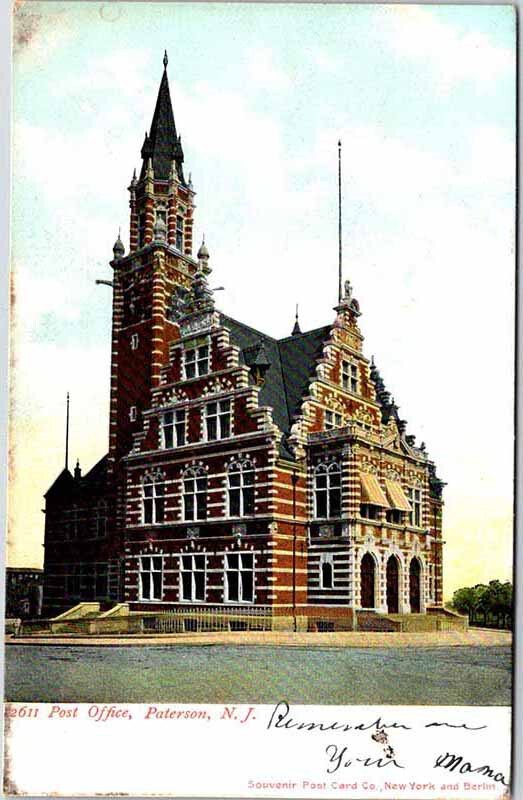 Postcard BUILDING SCENE Paterson New Jersey NJ AN1026