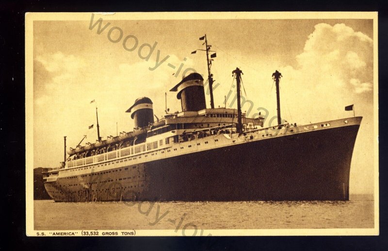 LS3360 - United States Lines Liner - America - postcard