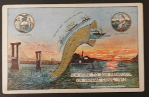 Rare 1935 New York to San Francisco via Panama Canal Postcard to Waconia, MN