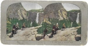 Stereoview Card View  The Trail to Nevada Falls