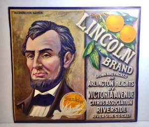 Abraham Lincoln Brand Sunkist Oranges Vintage 1940s Original Patriotic President