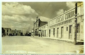 Vintage RPPC Main St. Cars Signs, Reynosa, Tamps, Mexico Vintage Postcard P37