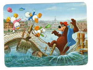 Huey, Dewey, Louie, Brer Bear, Disney Cartoon, Large 5 X 7 inch Postcard