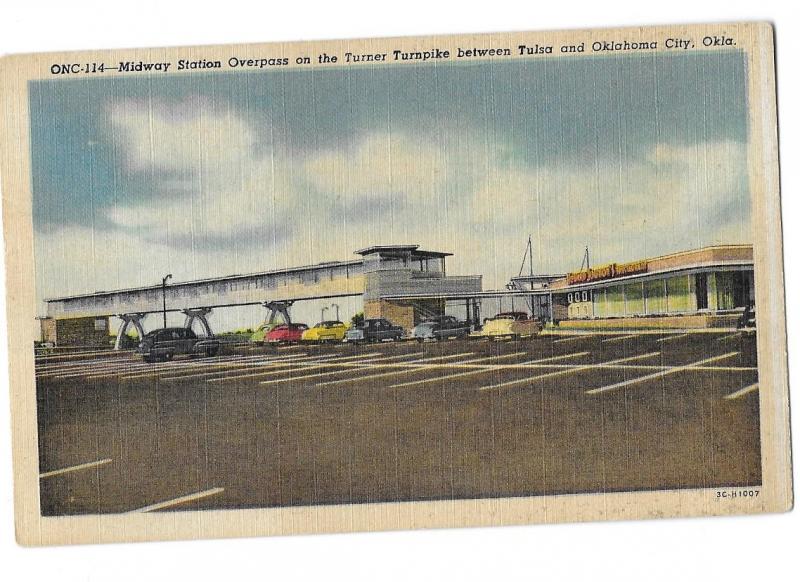 Midway Station Overpass & Howard Johnson's Restaurant Turner Turnpike Oklahoma