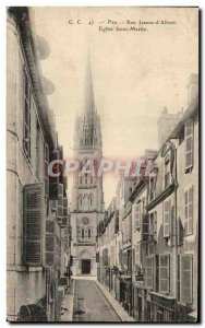 Old Postcard Pau Rue Jeanne d & # 39Albert Eglise Saint Martin