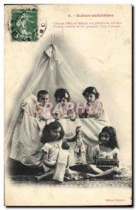 Postcard Old Doll Children