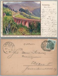 SEMMERING AUSTRIA 1901 ANTIQUE POSTCARD w/ stamp