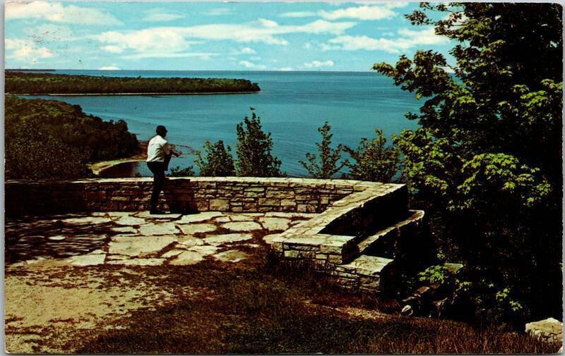 1969 Lookout Point Panorama Peninsula State Park Door County Wisconsin WI