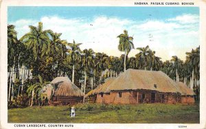 Bohios Country Cottages Cuban Countryside Cuba 1934 postcard