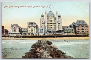 New Malboro-Blenheim Hotel Atlantic City New Jersey NJ Buildings Ocean Postcard