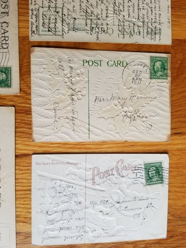 10 Old Embossed Post Cards