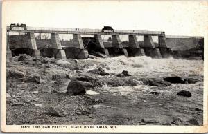 Dam at Black River Falls, Wisconsin Vintage Postcard M06
