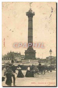 Old Postcard Paris Bastille Column