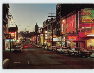 Postcard Chinatown At Night, Vancouver, Canada