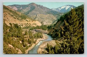 Feather River Canyon California CA Scenic Rte Postcard PM Cromberg CA Cancel WOB
