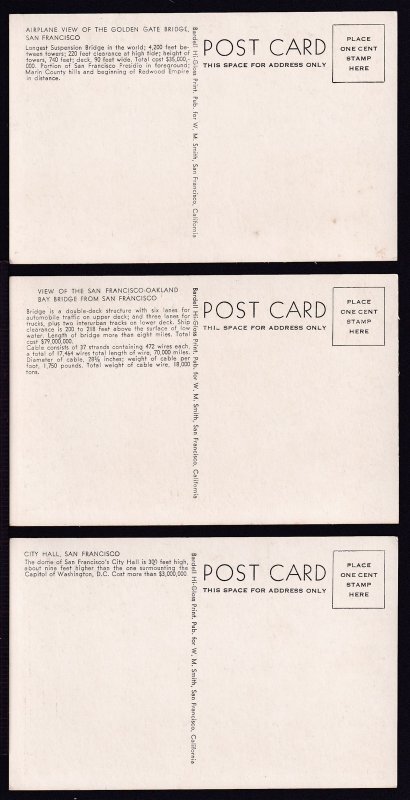 1940s San Francisco, Golden Gate, Oakland-Bay, City Hall, Bardell Hi-Gloss mint