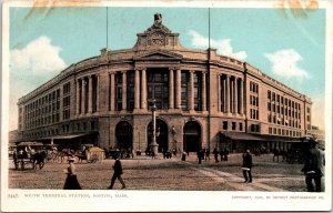 South Terminal Station Boston Mass Massachuesetts Railroad Depot Postcard UDB PC 