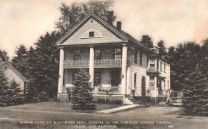 Vintage Postcard Former Home Mary Baker Eddy Christian Science Church Founder NH