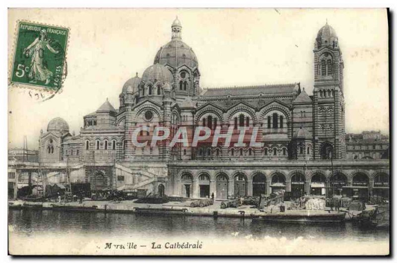 Old Postcard Marseille La Cathedrale