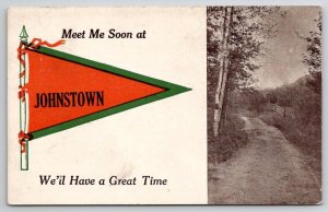 Johnstown NE Landscape Pennant Davidson Family Long Pine Nebraska Postcard A38
