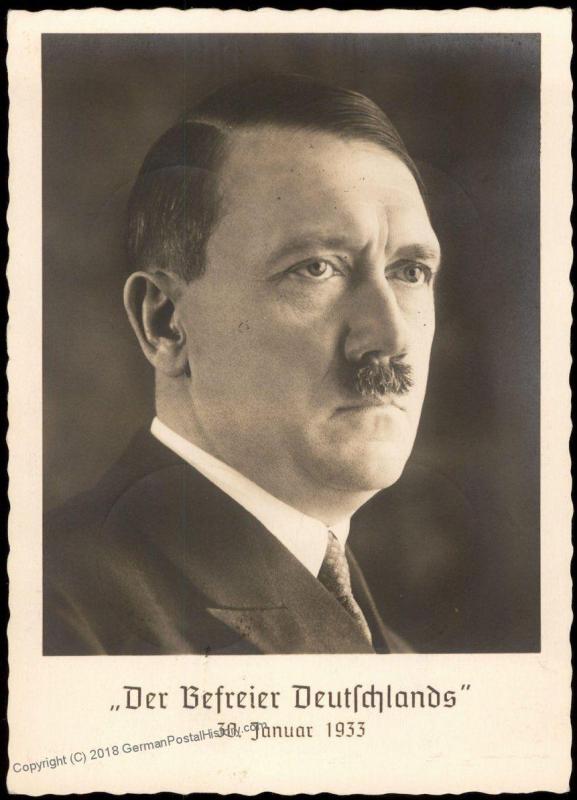 3rd Reich Germany Ewige Jude Hitler Portrait Photo Hoffmann  RPPC 85765