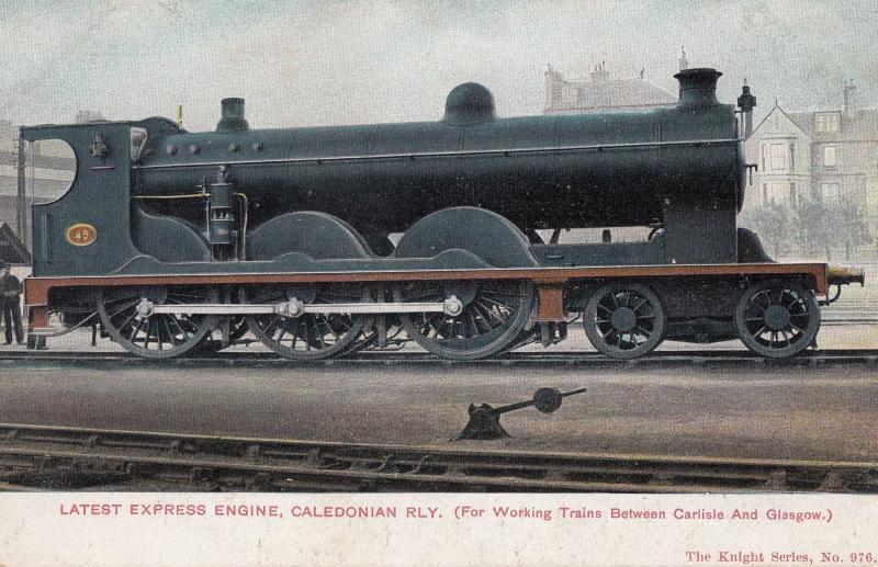 Caledonian Railway Latest Express Engine Carlisle Glasgow Old Train Postcard