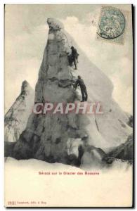 Old Postcard Mountaineering Seracs on the Bossons glacier