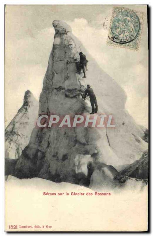 Old Postcard Mountaineering Seracs on the Bossons glacier