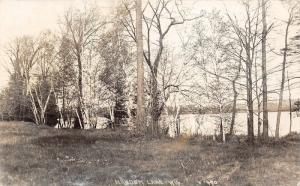 Random Lake Wisconsin~Birch Trees Along Lake Shoreline~1927 Real Photo Postcard