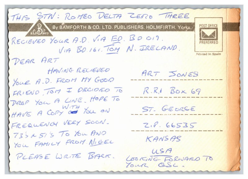 Postcard Ireland Tollymore Forest  Co. Down Continental View Card