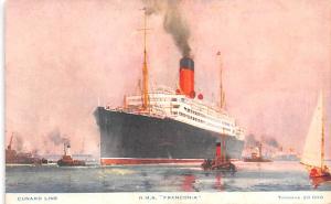 RMS Franconia White Star Line Cunard Ship Sticker on back 