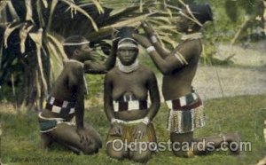 Native Woman Hair Dressing African Nude 1914 