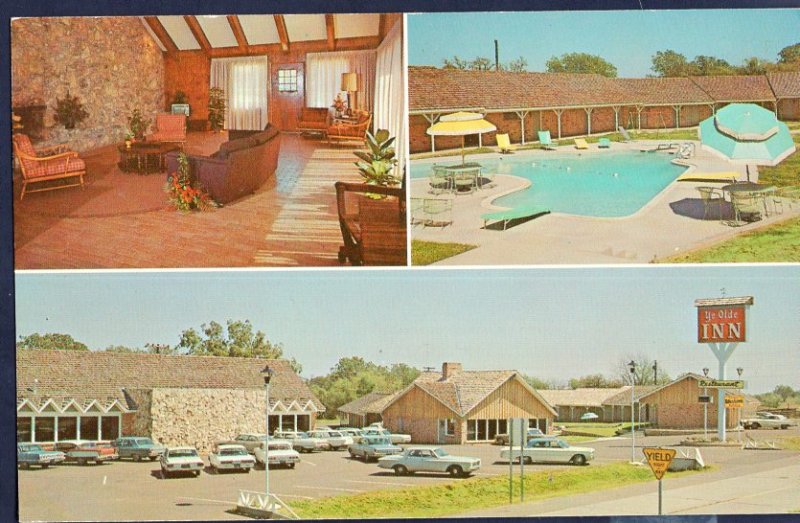 Texas ENNIS Ye Olde Inn Motel and restaurant Cambridge Club Interstate 45 Chrome