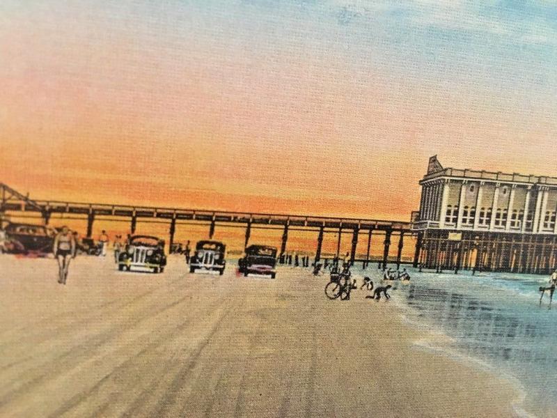 Postcard Beach View of Pier Casino at Daytona Beach in Florida.