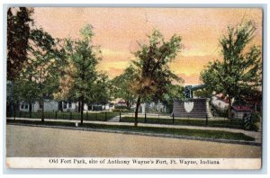 1911 Old Fort Park Site of Anthony Wayne's Fort Fort Wayne Indiana IN Postcard