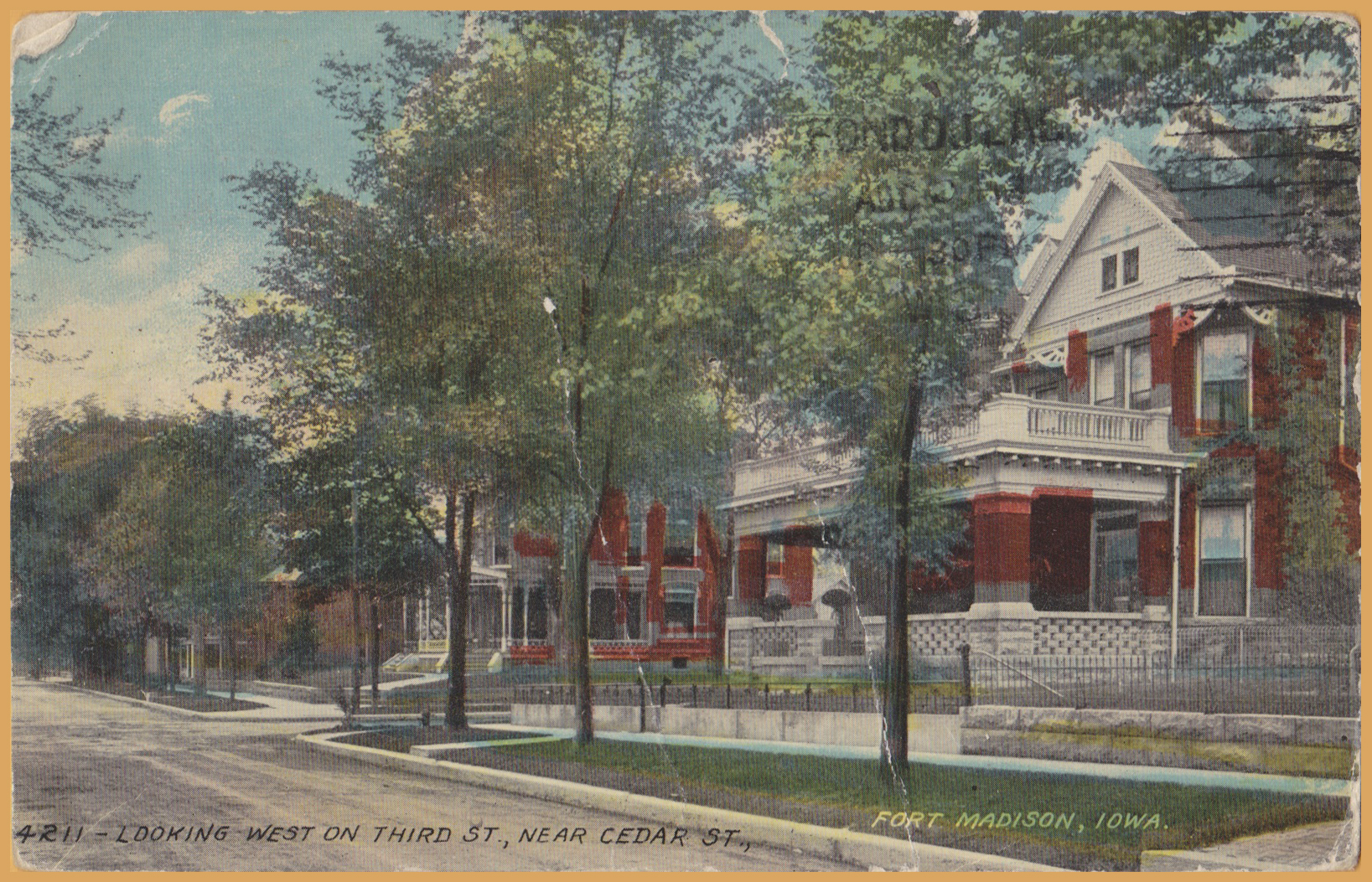 Fort Madison, Iowa, Looking West on Third Street, near Cedar 1917