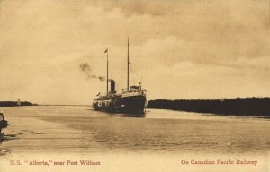 canada, FORT WILLIAM, Steamer S.S. Alberta (1910s) On Canadian Pacific Railway