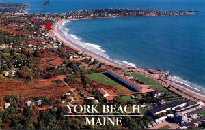 Maine York Beach Aerial View With Cape Neddick and Nubble Lighthouse