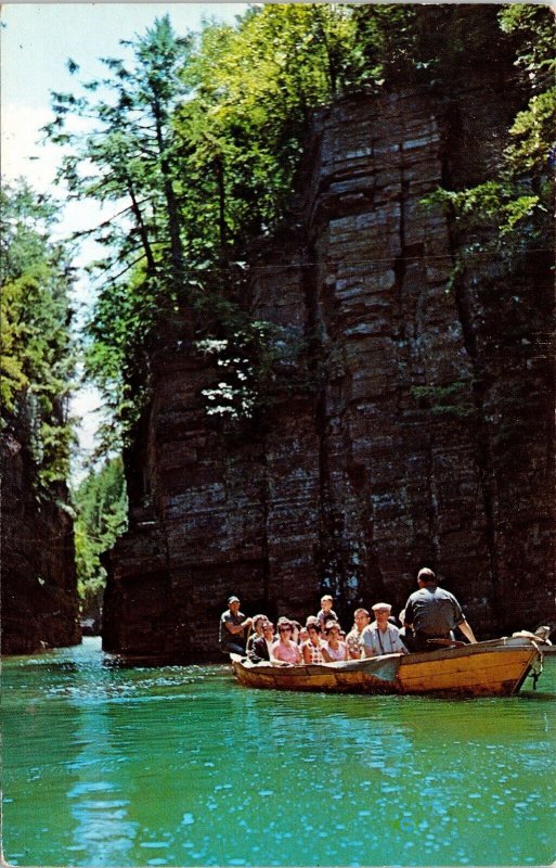 Scenic Ausable Chasm Boat Ride New York NY Tourist Postcard WOB Note 5c Stamp 