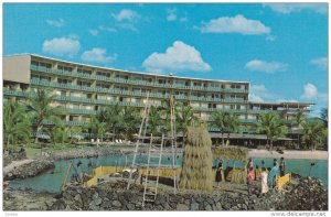 Hotel King Kamehameha, Ahuena Heiau, Kamakahonu Bay, Kailua-Kona, Big Island,...