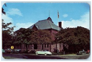 1957 Exterior City Hall Building White Classic Car Escanaba Michigan MI Postcard