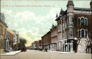 Freeport IL Y.M.C.A. YMCA Stephenson Street c1910 Vintage Postcard