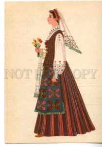 153482 LITHUANIA Folk Costume of ZANAVYKAI Women old postcard