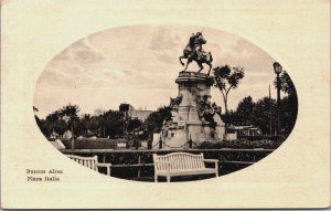 Argentina Buenos Aires Plaza Italia Vintage Postcard C120