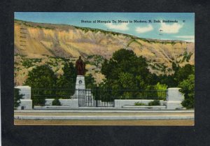 ND Statue Marquis De Mores Medora North Dakota Postcard