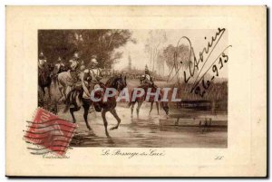 Old Postcard Militaria L & # French 39armee Dragons Passage gue