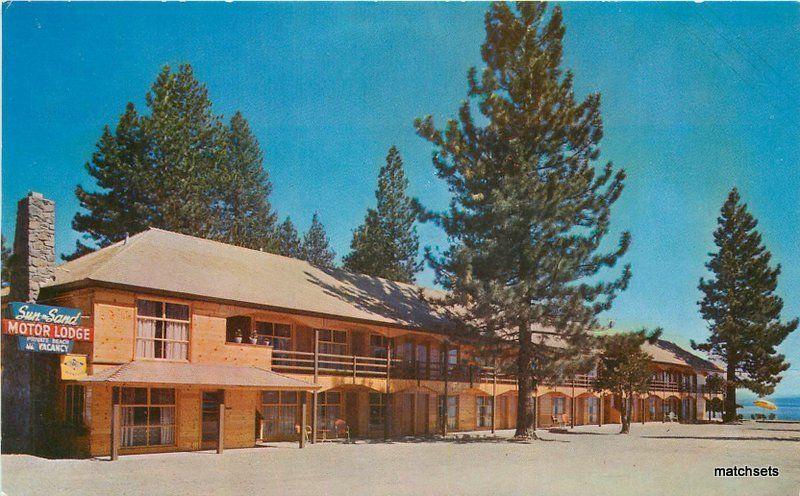 1960s Lake Tahoe California Sun & Sand Lodge roadside Roberts 10764